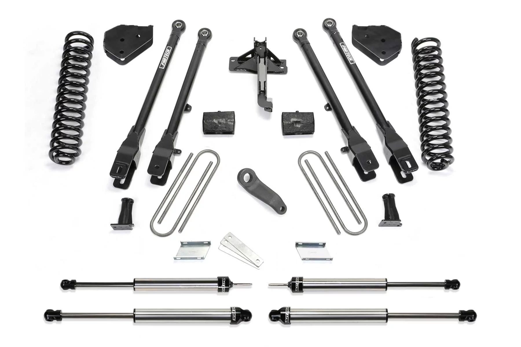 Fabtech 6 4LINK SYS W/COILS & DLSS SHKS 17-21 FORD F250/F350 4WD GAS Fits select: 2017 FORD F250 SUPER DUTY, 2017 FORD F350 SUPER DUTY