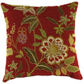 Jordan Manufacturing 16 x 16 Alberta Salsa Red Floral Square Outdoor Throw Pillow