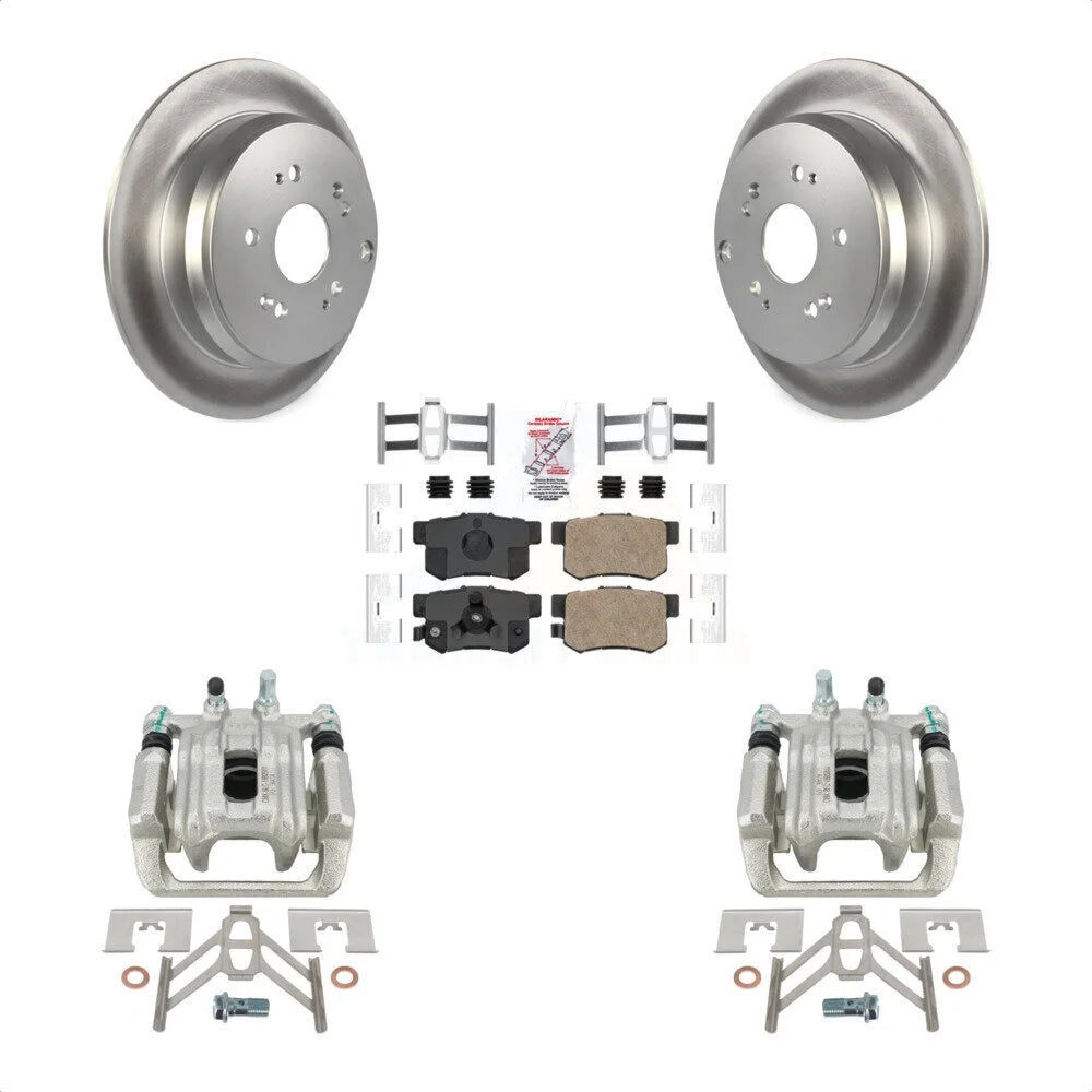 Transit Auto Rear Disc Brake Caliper Coated Rotors And Ceramic Pads Kit For 2005-2006 Honda CR-V KCG-101097N