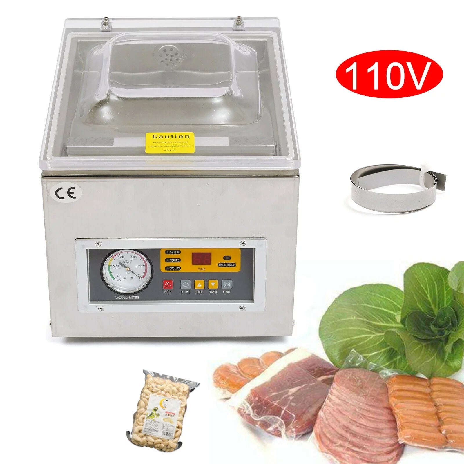 Miumaeov Vacuum Sealer 120W Commercial Chamber Vacuum Sealer Machine Industrial Grade Packaging Machine with High Powered Pump for Home and Commercial Kitchens