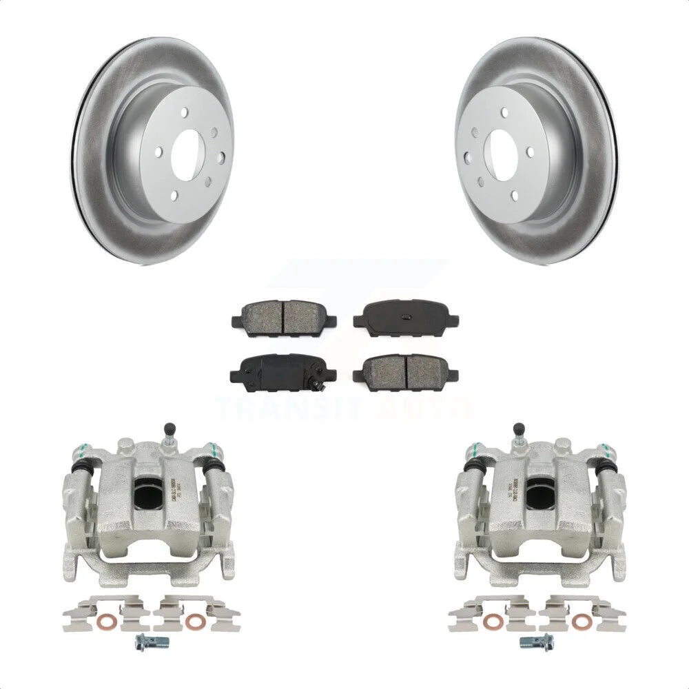 Transit Auto Rear Disc Brake Caliper Coated Rotors And Semi-Metallic Pads Kit For INFINITI G37 Nissan 370Z G25 Q40 M35 M45 KCG-100067S
