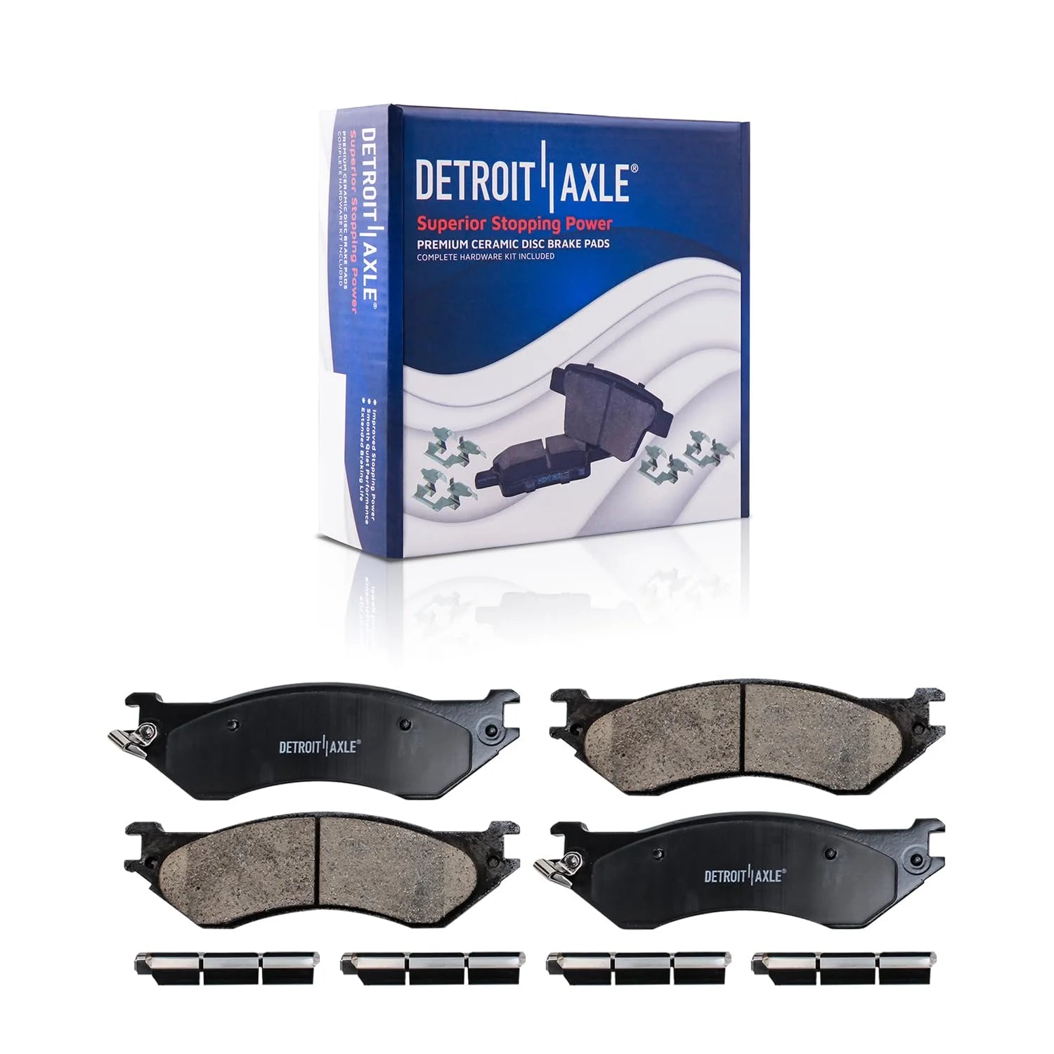 Detroit Axle - Front Brake Pads for Ford F-150 Expedition F-250 Dodge Ram 1500 Lincoln Navigator Ceramic Brake Pads Replacement