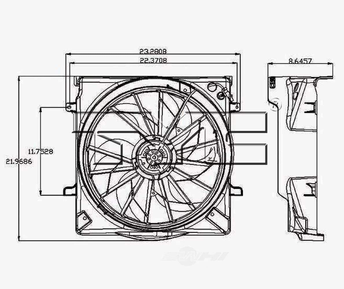 TYC 621560 Dual Radiator and Condenser Fan Assembly Fits 2005 Jeep Liberty