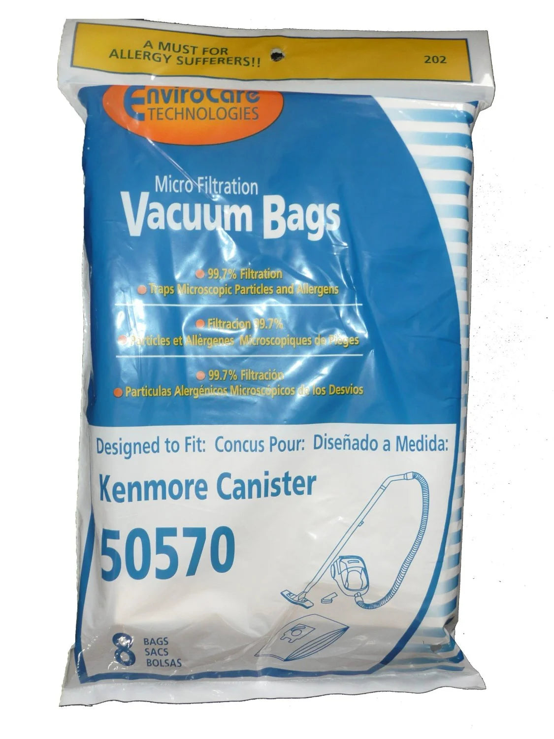 24 Kenmore I Ultra Care 50570 Sears Vacuum Bag, Canister Vacuum Cleaners, 609315, Replaces Sears 20-50570