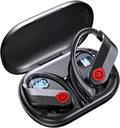 Wireless Earbuds Bluetooth Headphones with Wireless Charging Case and LED Digital Display 40hrs Playtime Built in Mic Waterproof Earphones with Over Earhooks Bass Sound Headset for Sport Gym