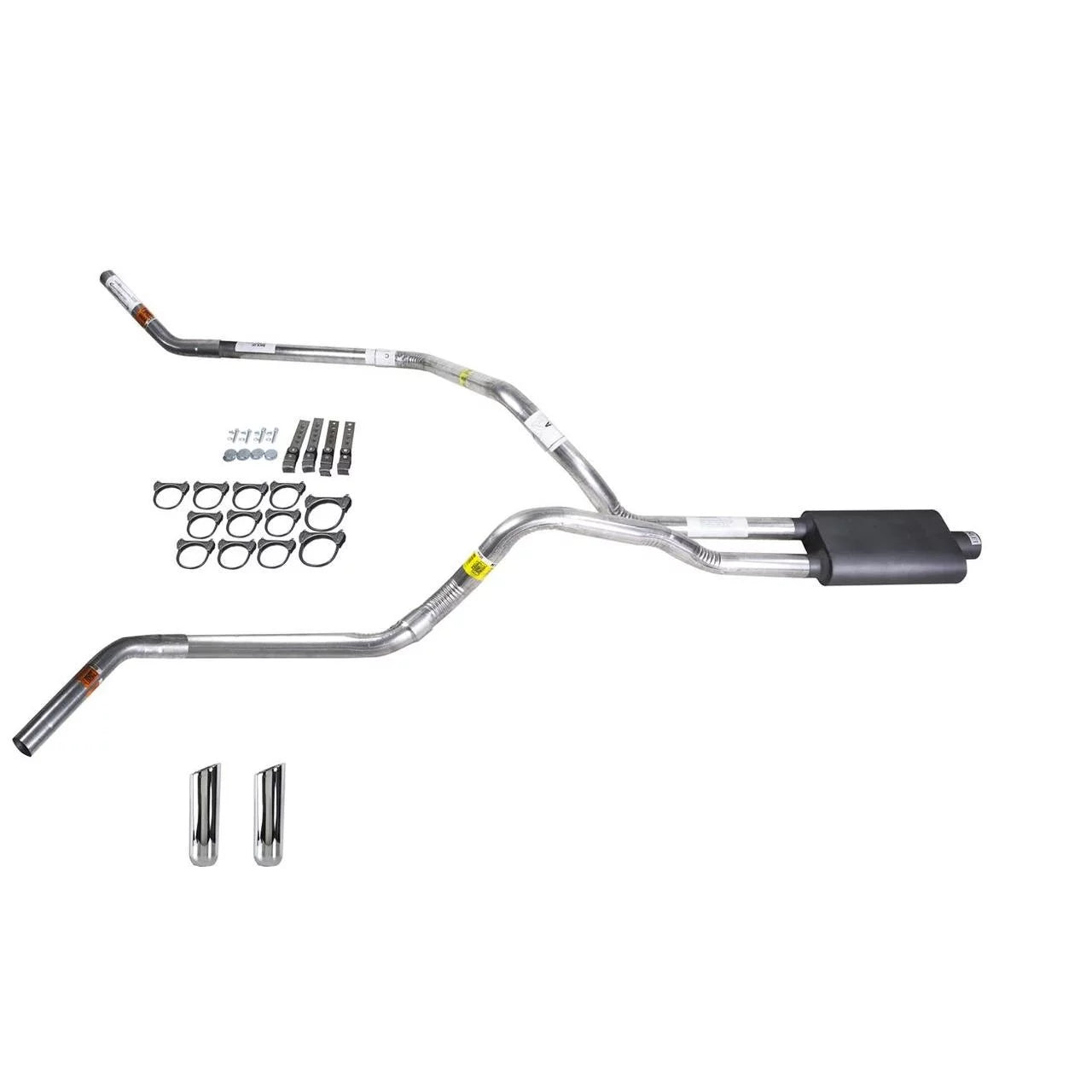 F150 87-94 dual exhaust 2.5 pipe Flowsound Muffler RW Tip Corner exit