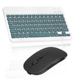 Rechargeable Bluetooth Keyboard and Mouse Combo Ultra Slim Full-Size Keyboard and Ergonomic Mouse for XOLO Tab and All Bluetooth Enabled Mac/Tablet/iPad/PC/Laptop -Pine Green with Black Mouse