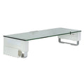 Mount-It! Computer Monitor Stand with USB Desktop Riser | Clear Tempered Glass & Aluminum Legs