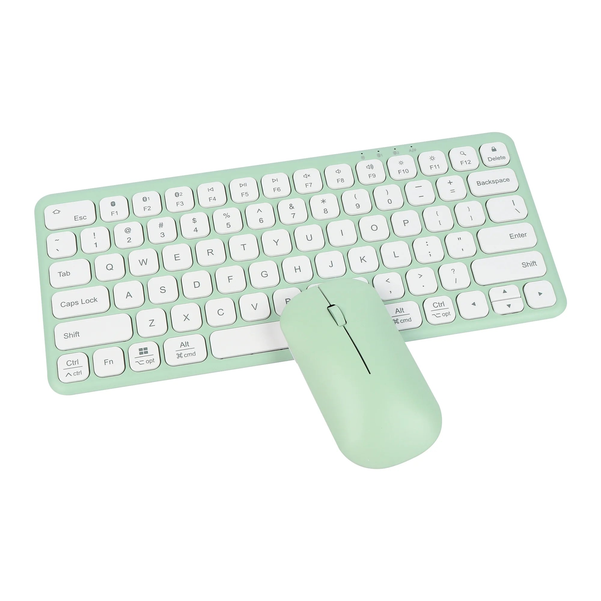 KUYHRF 3 Mode Bluetooth Wireless Keyboard and Mouse Set, BT/2.4G, 3 Devices Connectable, Shared USB Receiver, Ultra Thin Rechargeable Quiet 78 Keys for PC/Laptop/Tablet/Windows/MacBook/iMac