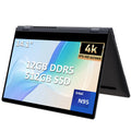 Auusda Y140 2-in-1 Laptop 14.1 4K UHD Screen, 16GB DDR5 RAM, 512GB SSD, Intel N95 Processor - Grey