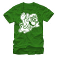 Men's Nintendo Raccoon Mario  Graphic Tee Kelly Green Medium