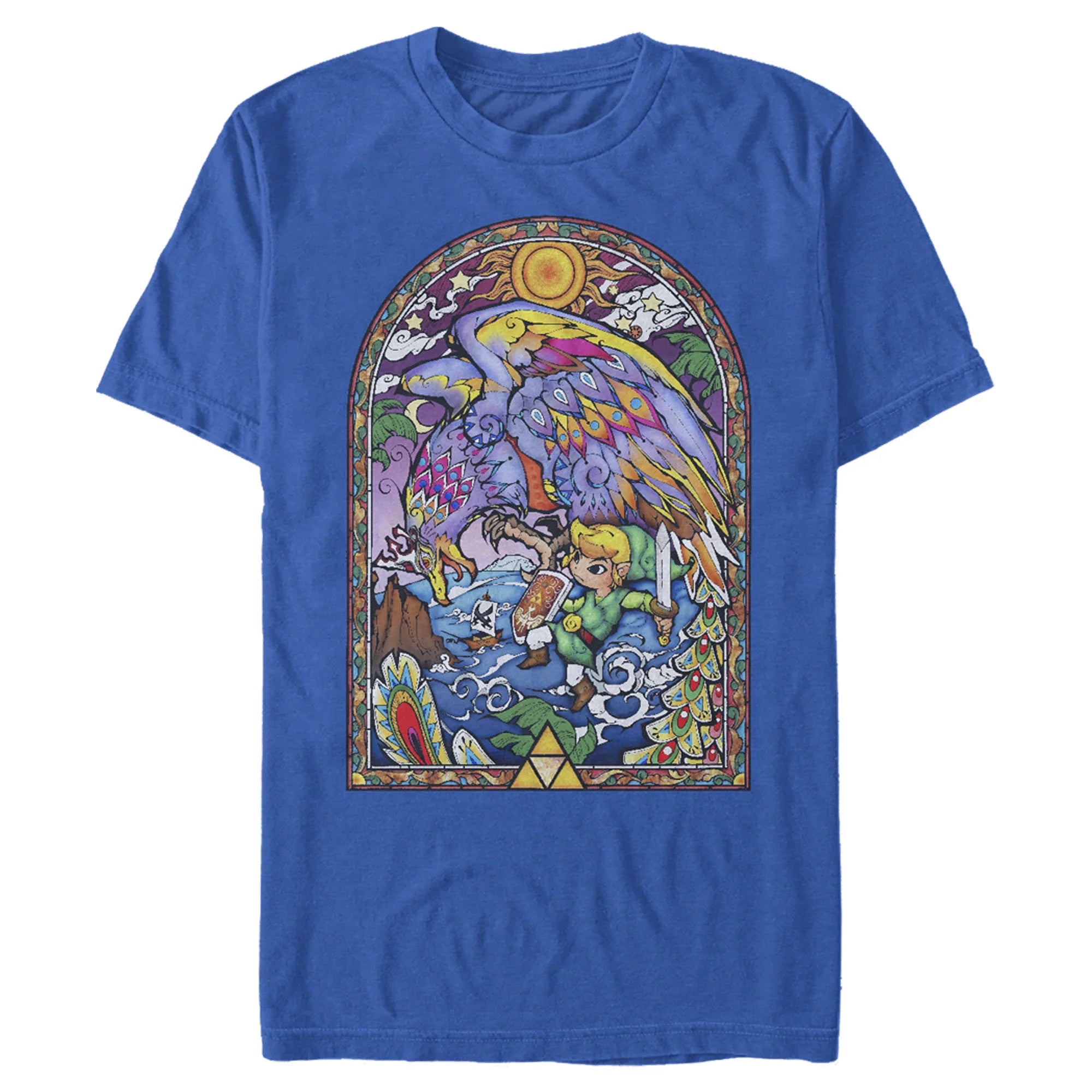 Men's Nintendo Helmaroc King Stained Glass Window  Graphic Tee Royal Blue Small