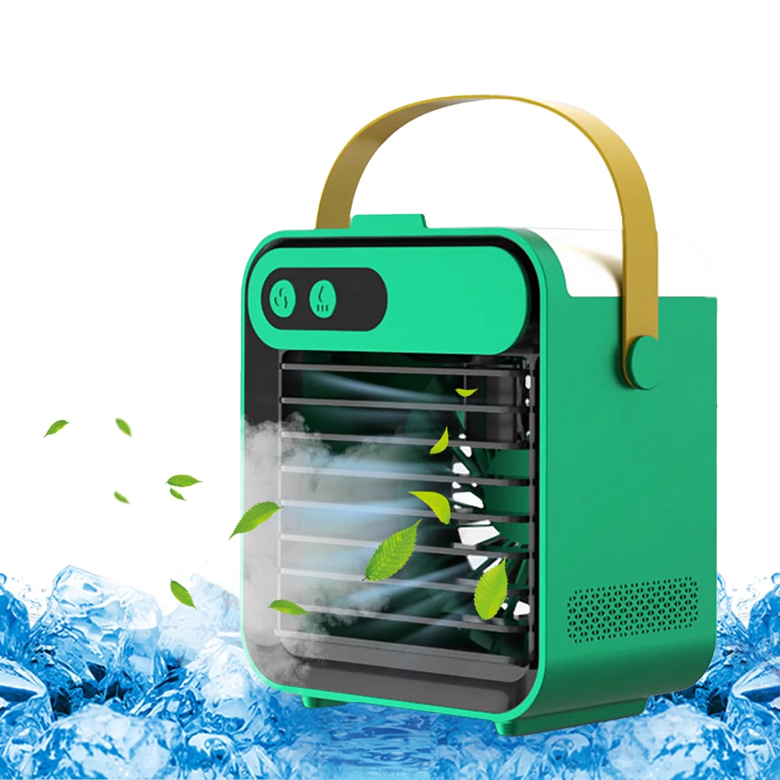 Air Conditioner Fan With Phone Holder Mirror Cooling Air Cooler 180mL Space Cooler 3 Speeds USB Air Cooler Fan Convenient Handle for Home Office