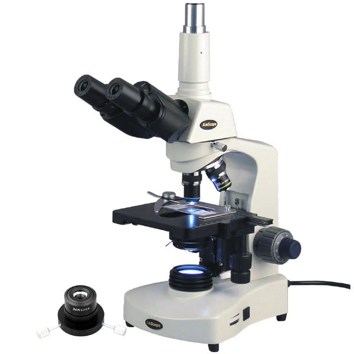 AmScope 40X-2000X 3W LED Trinocular Darkfield and Brightfield Compound Microscope New
