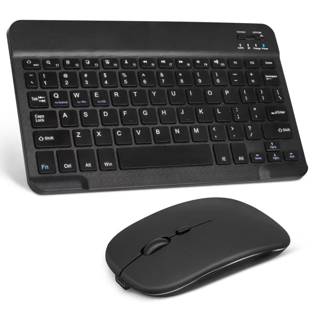 Rechargeable Bluetooth Keyboard and Mouse Combo Ultra Slim Full-Size Keyboard and Ergonomic Mouse for Mate X2 and All Bluetooth Enabled Mac/Tablet/iPad/PC/Laptop - Onyx Black
