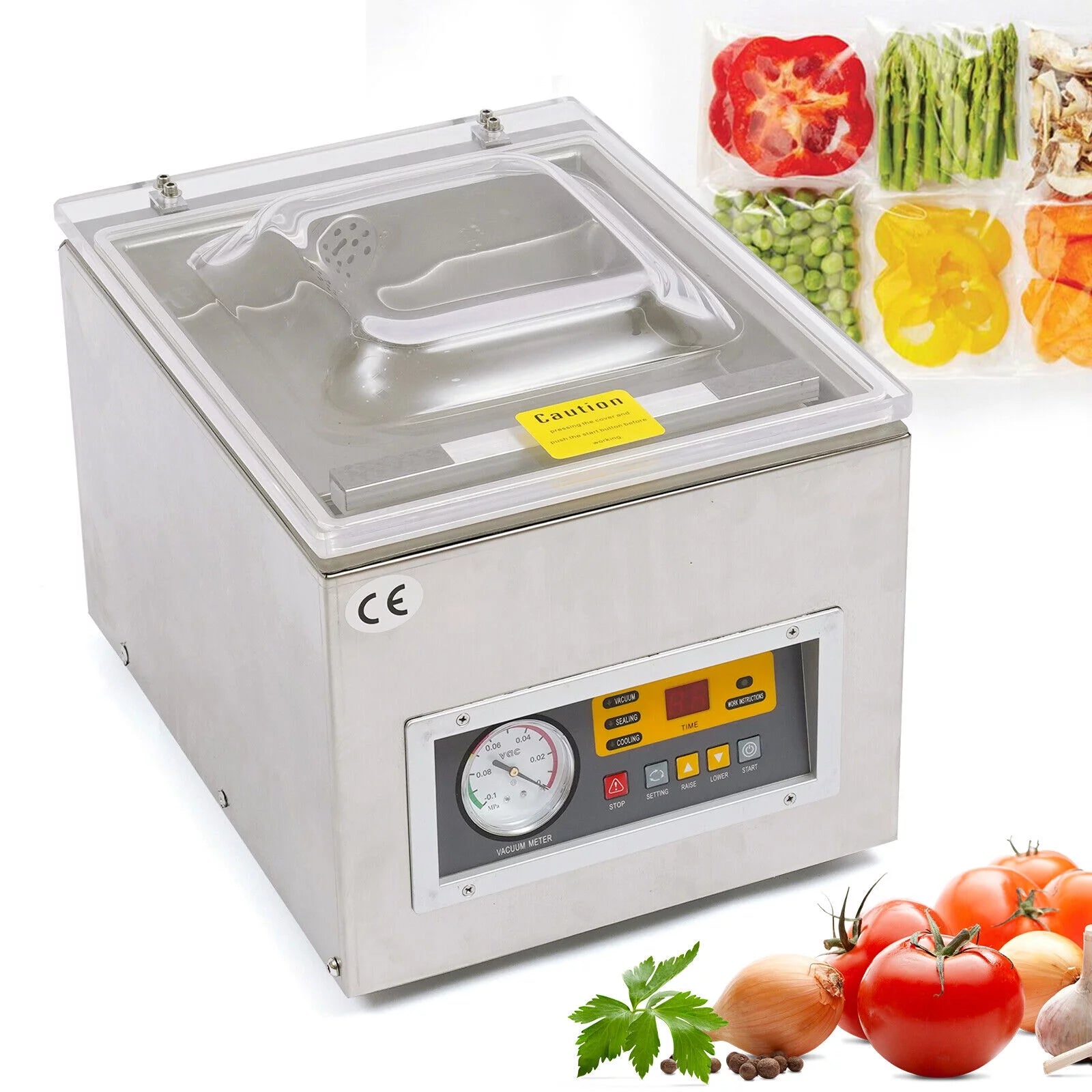 Commercial Chamber Vacuum Sealer Machine Kitchen Food Chamber Vacuum Sealer, Packaging Machine Sealer for Food Saver, 110V- DZ-260S