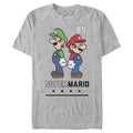 Men's Nintendo Mario and Luigi Back to Back  Graphic Tee Athletic Heather X Large