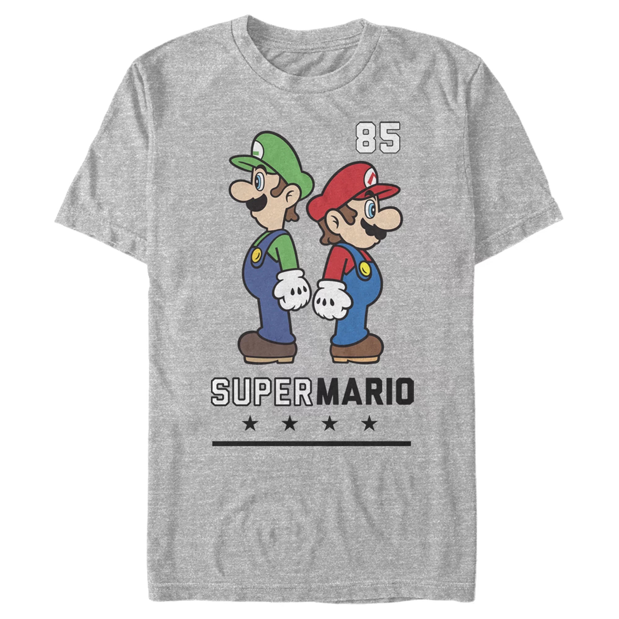 Men's Nintendo Mario and Luigi Back to Back  Graphic Tee Athletic Heather X Large