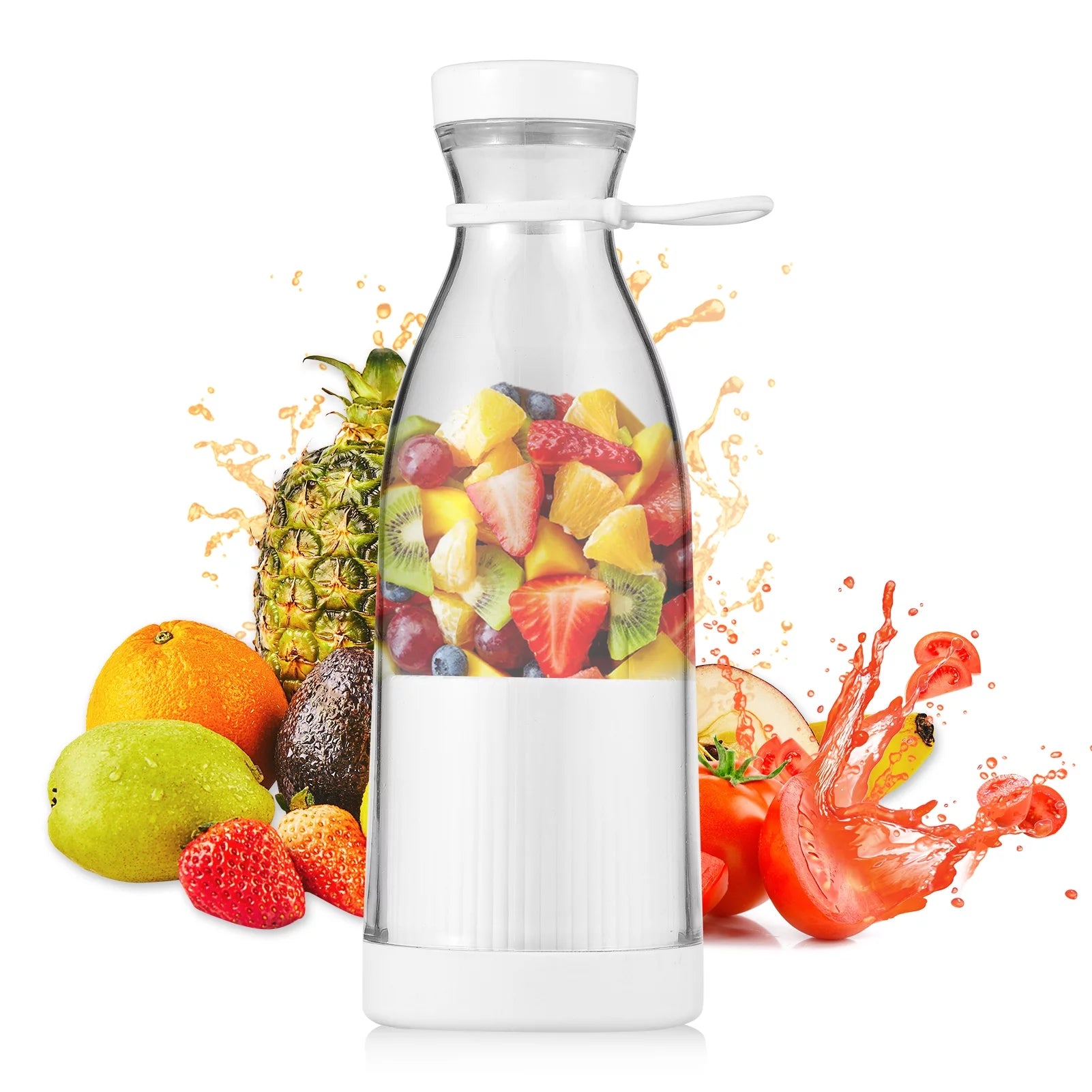 Gecheer Portable  Electric Blender 300ml Juicer Cup 6  for Smoothie Milkshake Juice  Food Built-in Rechargeable Battery for Travel Sports Kitchen Office Outdoors