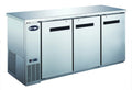 Heavy Duty Commercial Stainless Steel Back Bar Cooler with 3 solid doors (24 depth 72 length)