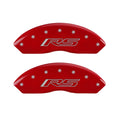 MGP 4 Caliper Covers Engraved Front & Rear Gen 5/RS Red finish silver ch Fits select: 2017 CHEVROLET CAMARO LS/LT, 2018 CHEVROLET CAMARO LT