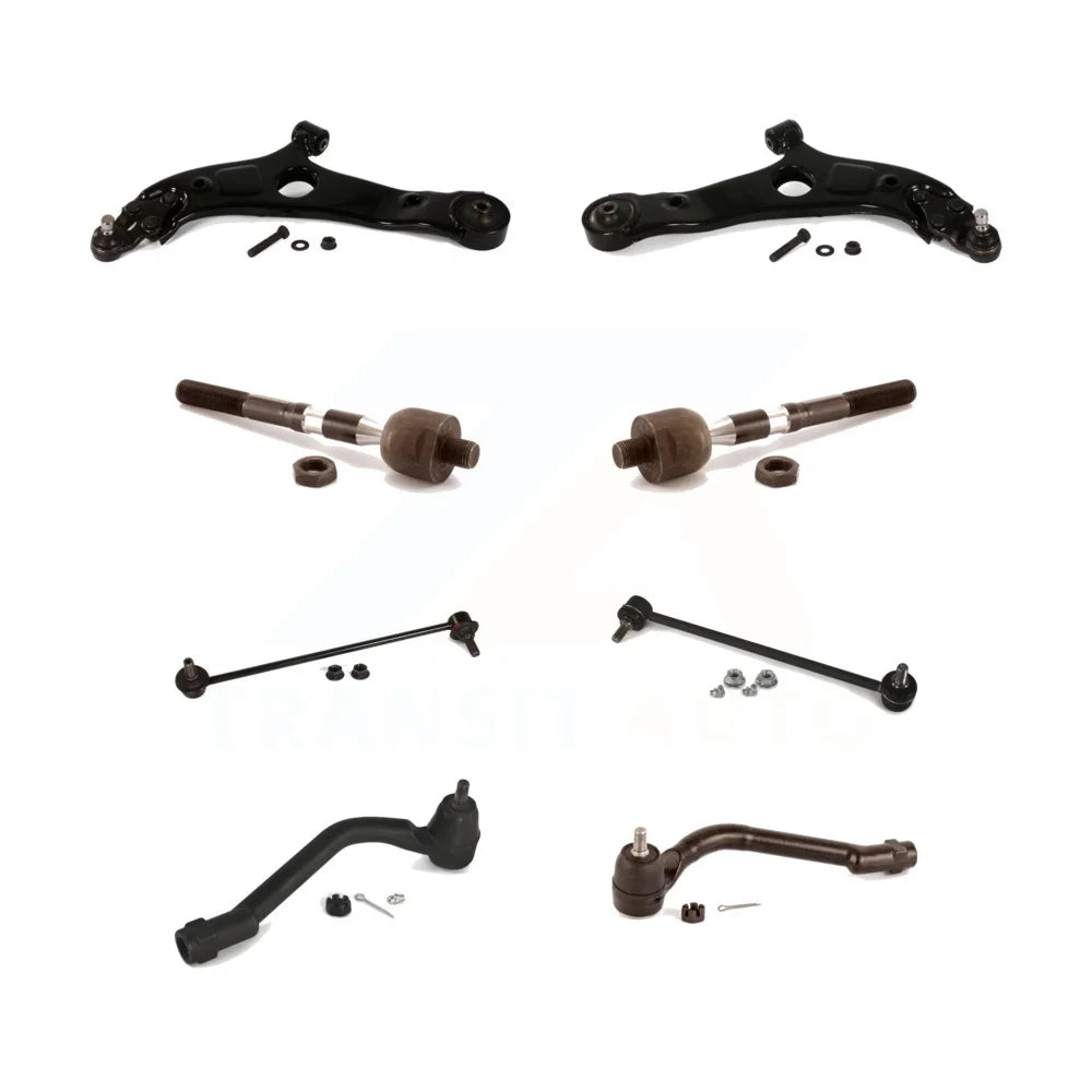 Front Suspension Control Arm And Ball Joint Assembly Steering Tie Rod End Stabilizer Bar Link Kit (8Pc) For Hyundai Sonata Kia Optima K72-100686