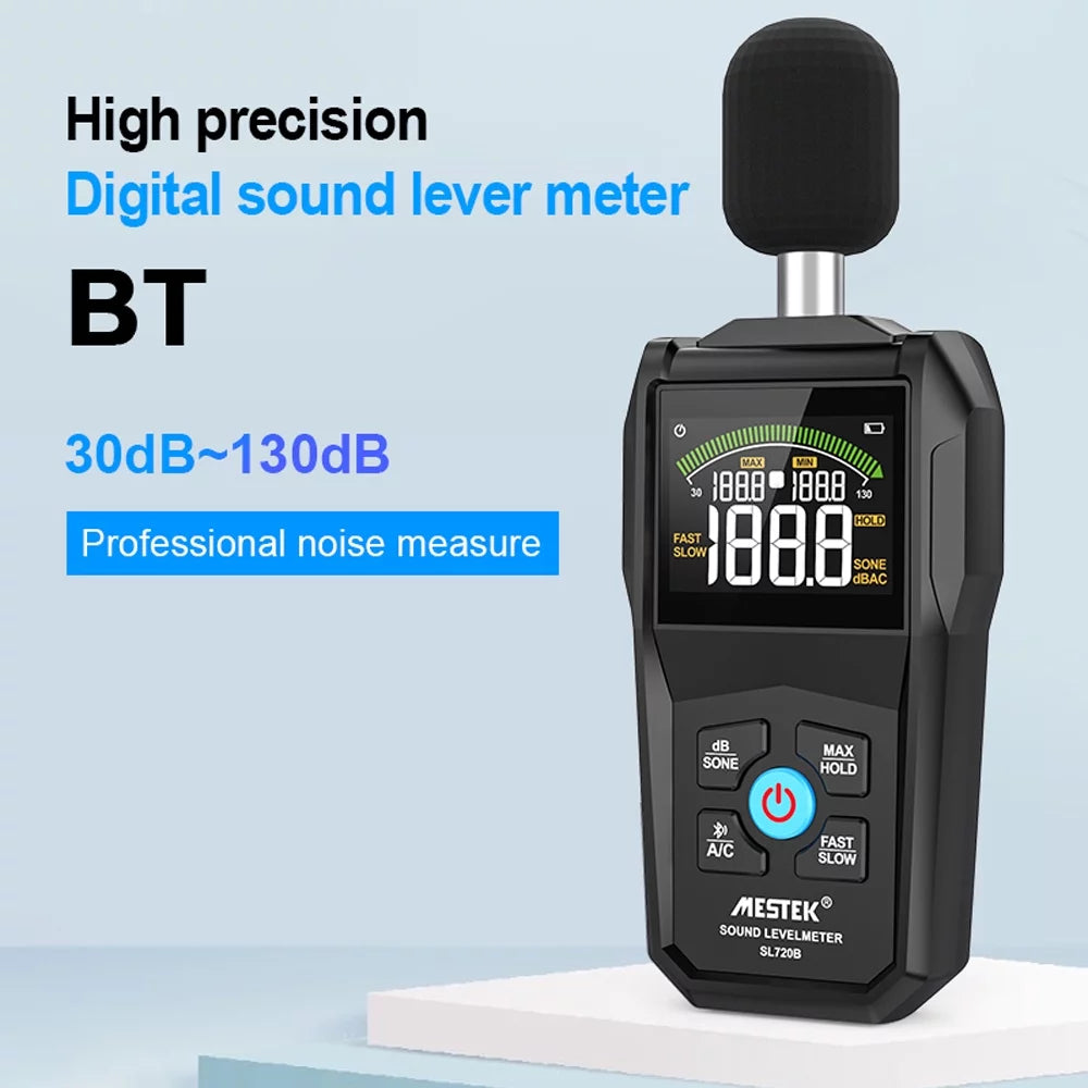MESTEK Noise Meter with Color Backlit Display , Accurate Sound Level Monitor for Noise Measurement in Diverse Scenarios