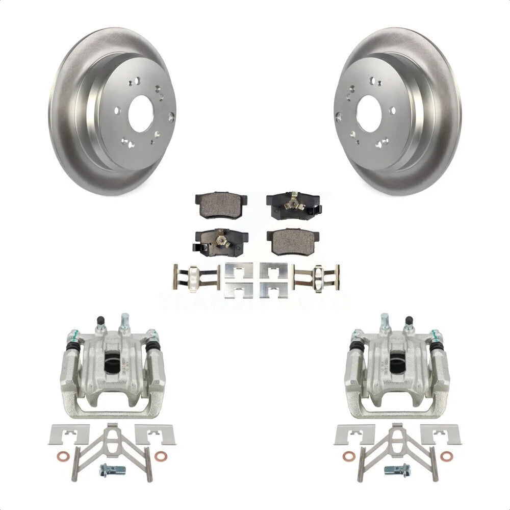 Transit Auto Rear Disc Brake Caliper Coated Rotors And Semi-Metallic Pads Kit For 2005-2006 Honda CR-V KCG-100276P