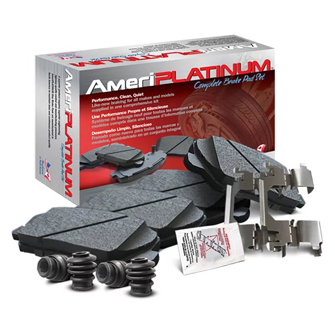 AmeriBRAKES Ceramic Disc Brake Pads with included lubricant and hardware, AmeriPLATINUM PTC503 - For Accord CR-V Legend Integra Prelude Odyssey CL T Fits select: 1997-2001 HONDA CR-V