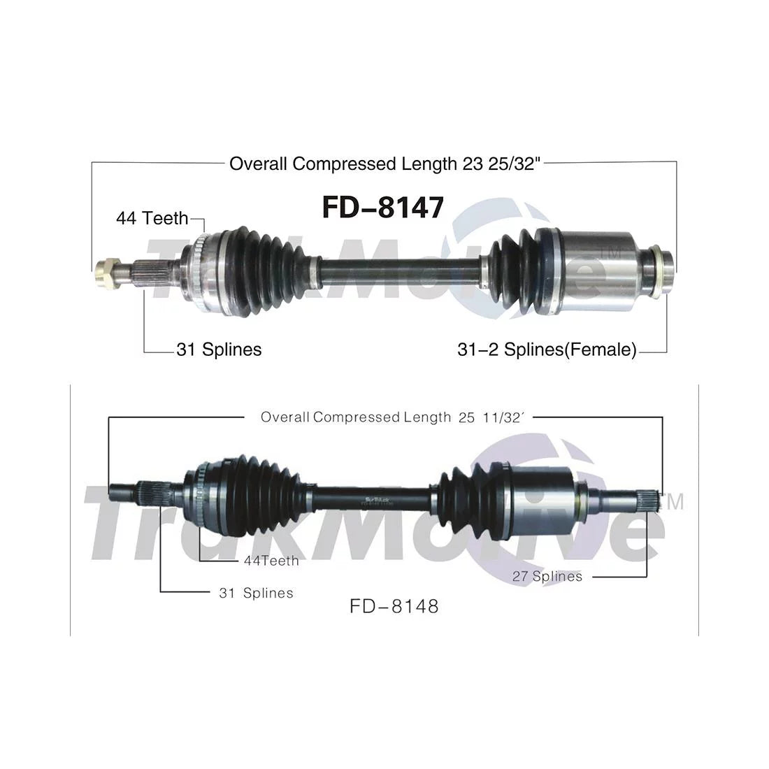 TrakMotive Front CV Axle CV Joint Shaft Assembly Assembly For Ford Edge 2007 2008 2009 2010 2011 2012 2013 For Lincoln MKX 2007 2008 2009 2010 2011 2012 2013
