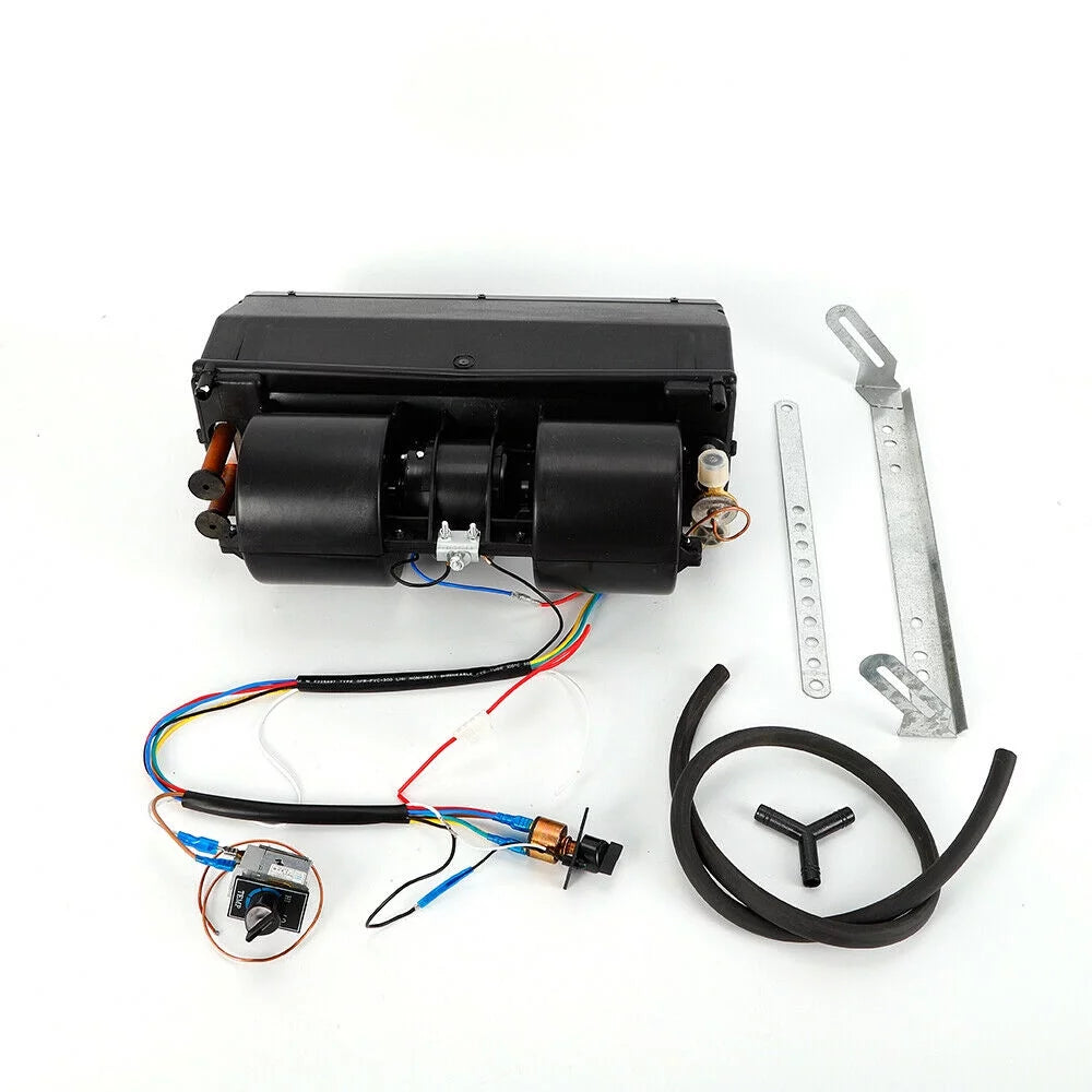 Miumaeov 12V Car Truck Under Dash A/C AC Evaporator Assembly Heating + Cooling System Unit 4 Port 3 Speed