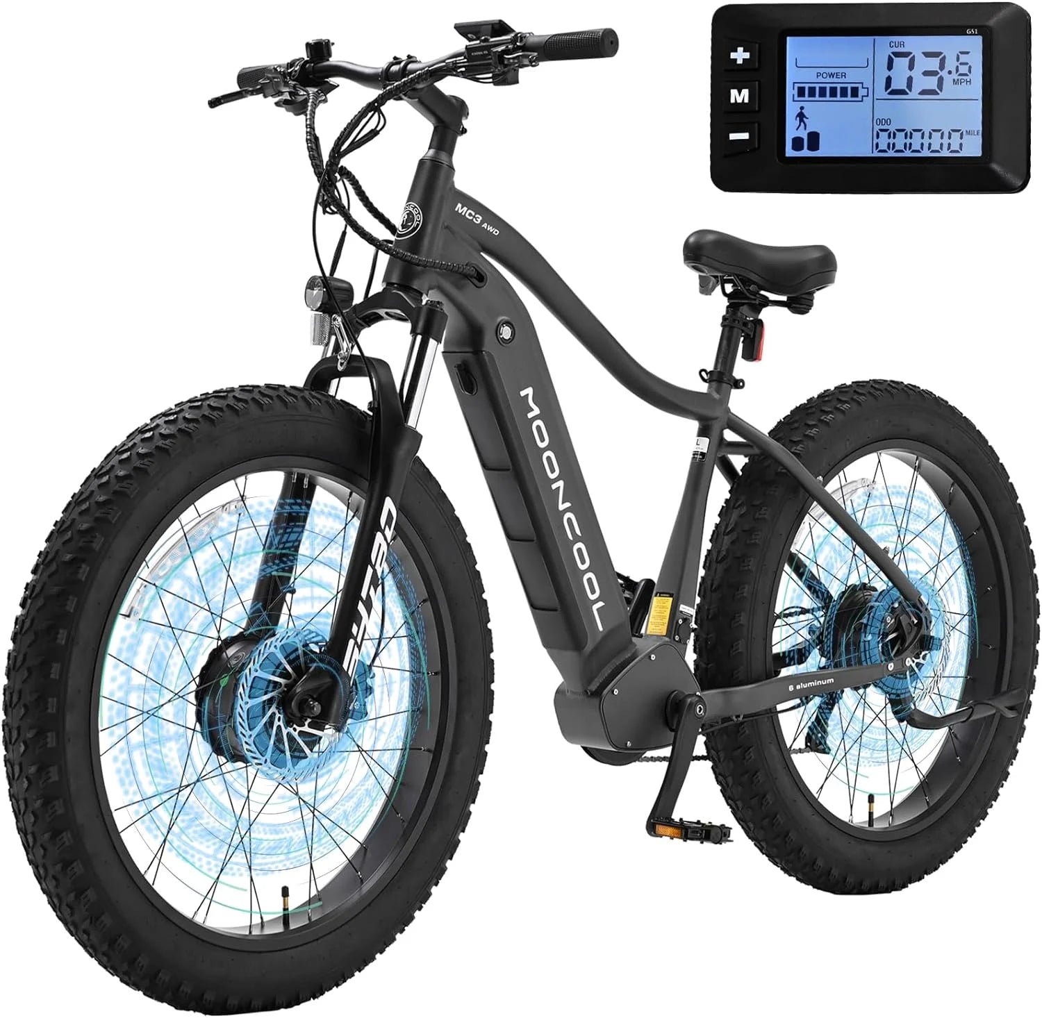 ABORON Electric Bike for Adult, 48V 1000W Dual Motors AWD, 26 x 4 Fat Tire, 7-Speed Electric Mountain Bike, Electric Bicycle, 85% Pre-Assembled