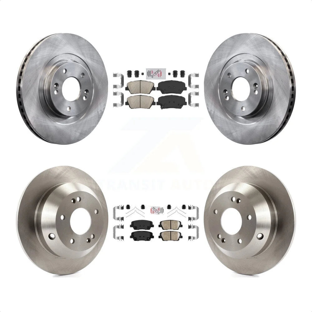 Transit Auto - Front Rear Ceramic Pads And Disc Brake Rotors Kit For 2014-2015 Kia Sorento With Red Painted Calipers K8A-106876