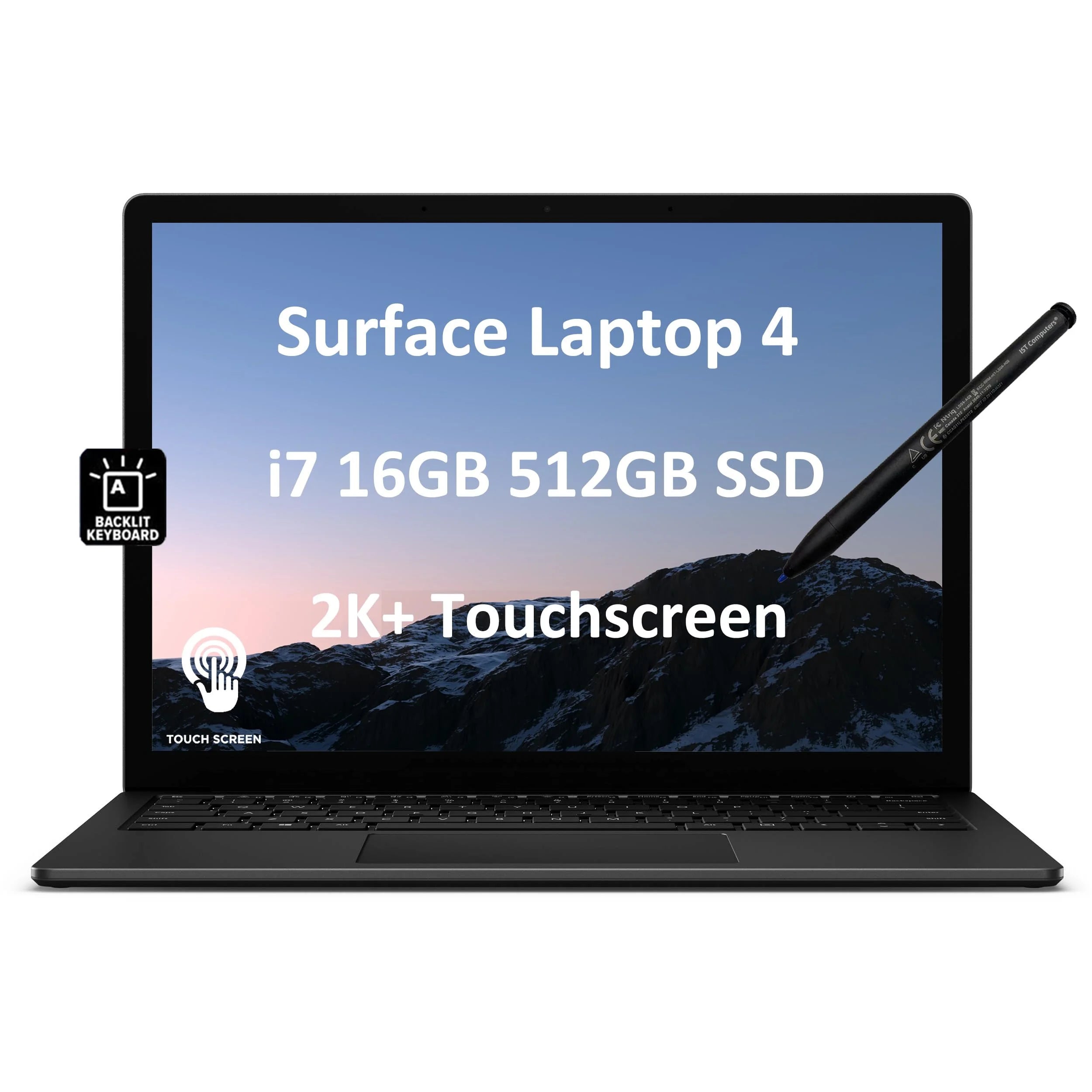 Microsoft Surface Laptop 4 13.5 2K Touchscreen (Intel Core i7-1185G7, 16GB RAM, 512GB SSD, IST Active Stylus, Backlit Keyboard) Business Laptop, 17-Hr Battery Life, Wi-Fi 6, Webcam, Win 10/11 Pro