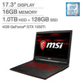 MSI GL73 Gaming Laptop - Intel Core i7 - GeForce GTX 1050Ti - 1080p - GeForce Notebook PC Computer 8RD-418 17.3 16GB Memory 1TB HDD 128GB SSD