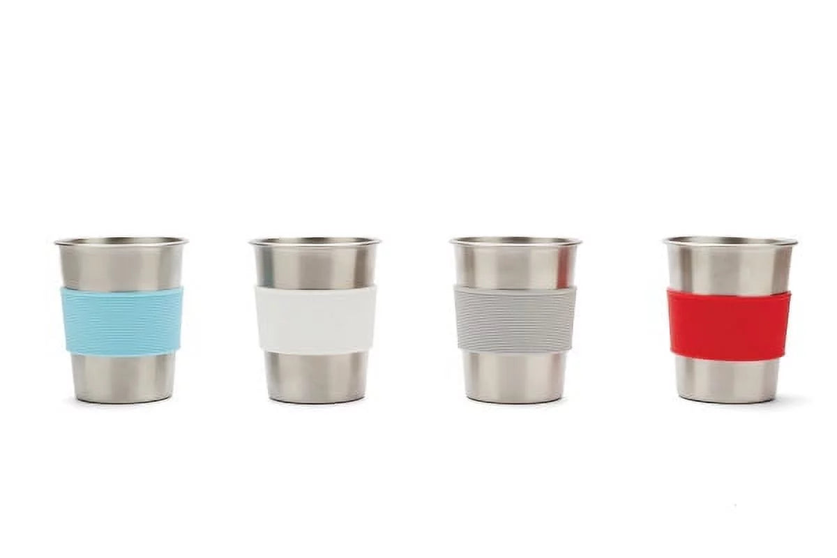 Red Rover Stainless Steel Kids' Cups with Silicone Sleeves, Set of 4