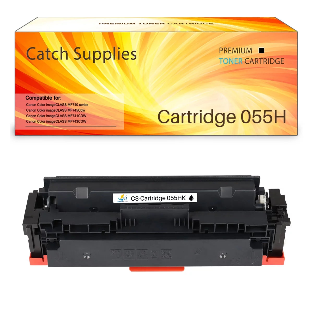 Catch Supplies Compatible Toner for Canon 055H 055 High Capacity Canon Color ImageCLASS MF743Cdw MF741Cdw MF746Cdw MF743 Printer Toner with Chip (Black, 1-Pack)