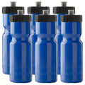 50 Strong Blue Sports Squeeze Water Bottles - Set of 6 - Team Pack ¨C 22 oz. BPA Free Bottle Easy Open Push/Pull Cap