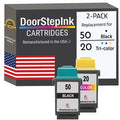 Remanufactured DoorStepInk Ink Cartridges for Lexmark #50 Black and #20 Tri-Color
