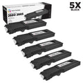 LD Dell Compatible RD80W (67H2T) Set of 5 Black Extra High Yield Toner Cartridges Includes: 5 593-BBBU Black for use in Dell Color Laser C2660dn, and C2665dnf s
