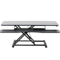 VIVO Black Height Adjustable 48 Standing Desk Monitor Riser, Sit Stand Tabletop