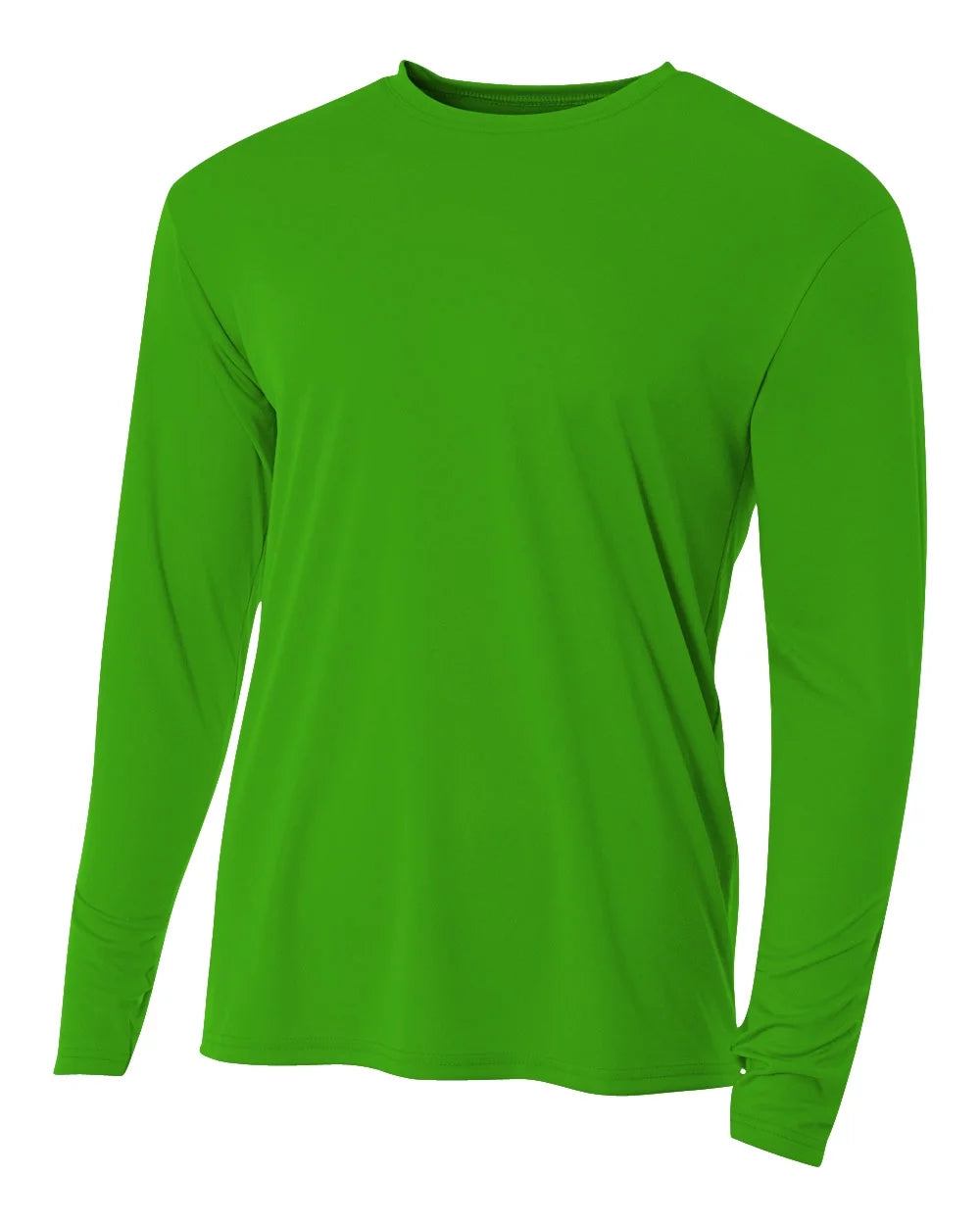 A4 N3165 Mens Cooling Performance Long Sleeve Crew - Kelly - 2XL