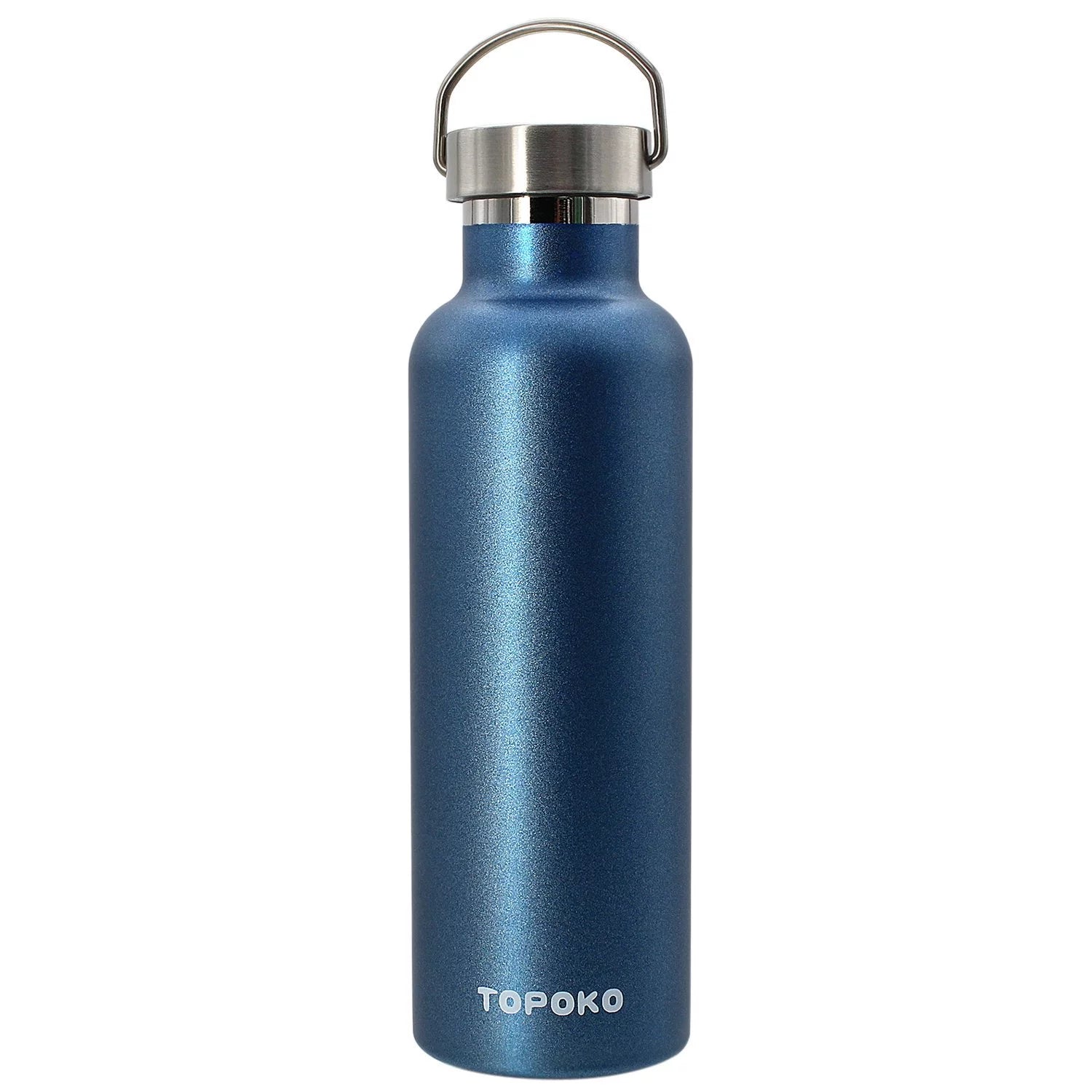 25 Ounce Stainless Steel Vacuum Water Bottle Double Wall Bottle Insulated Thermos for Sports Leak Proof Bottle BPA free Metal Lid Blue