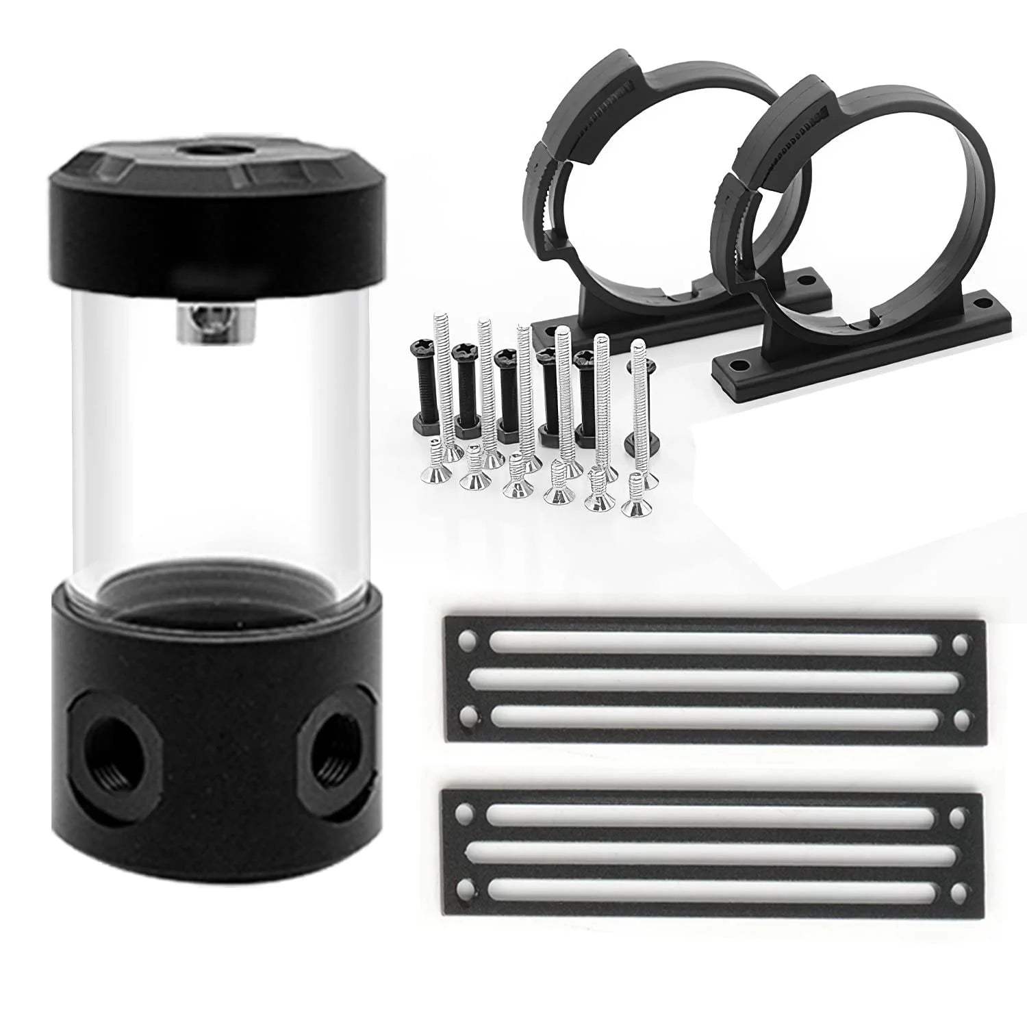 Dracaena G1/4¡± Holes, 55mm OD Cooling acrylic Ball Water reservoir, water tank with metal cover, multi outlets for Computer Water Cooling System, 100MM Length