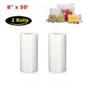 SJPACK Vacuum Sealer Bags Rolls, 8¡± x 50¡¯ Vacuum Sealer Storage Bags, Heavy Duty Commercial Grade Embossed Vacuum Seal Bags, Food Saver Bags (2 Rolls)