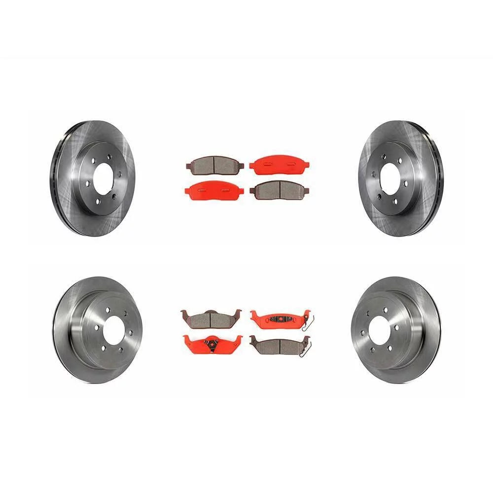 Front & Rear Disc Rotors & Semi-Metallic Brake Pads For F150 Mark LT
