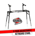 Griffin DJ Coffin Workstation Stand - 2 Tier Double Table Top Keyboard and Laptop Holder - Duel Level Multi-Purpose Portable Studio Mixer Mount for Turntables, Speakers, Pro-Audio Gear PA Equipment
