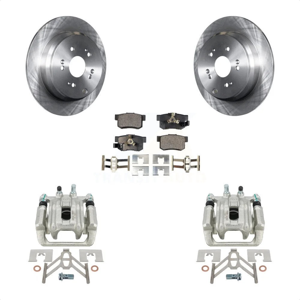 Transit Auto Rear Disc Brake Caliper Rotors And Semi-Metallic Pads Kit For 2005-2006 Honda CR-V KC8-100669P