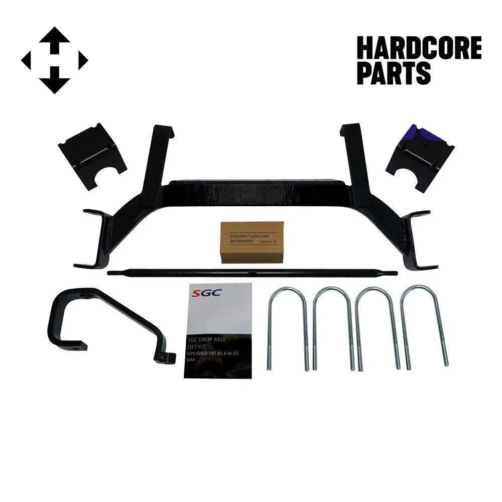 Hardcore Parts 6 Drop Axle Lift Kit for EZGO TXT/PDS (2001.5-2013) Gas Golf Cart