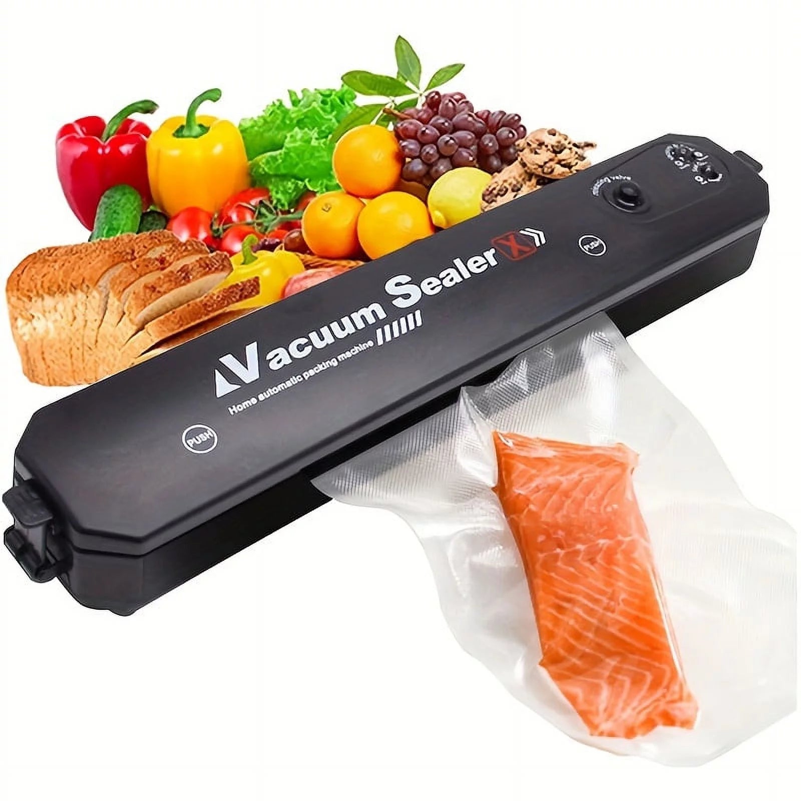 Vacuum Food Sealer Machine Vacuum Sealer Automatic Air Sealing System For Food Storage Dry And Wet Food Modes Compact Design 14.6 Inch